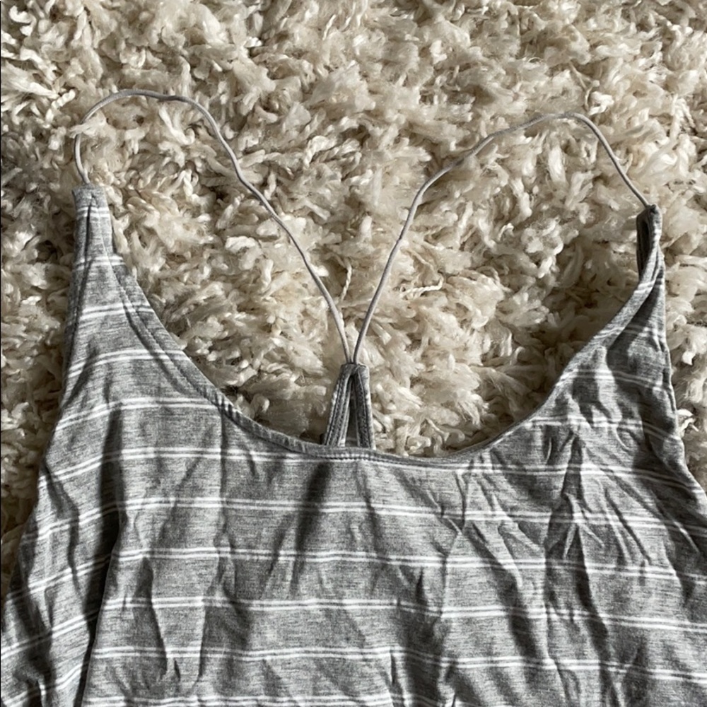 Grey Striped Garage Racerback Tank Top